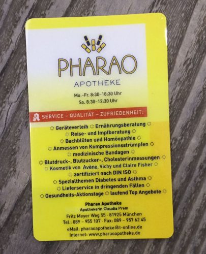 Kundenkarte der Pharao Apotheke